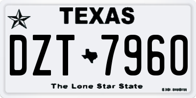 TX license plate DZT7960