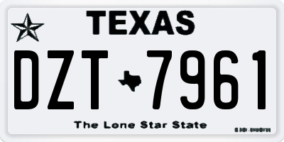 TX license plate DZT7961
