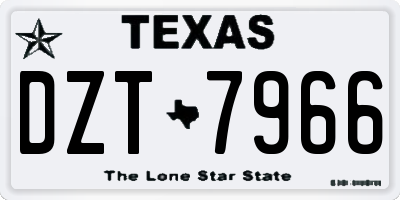 TX license plate DZT7966