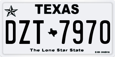 TX license plate DZT7970