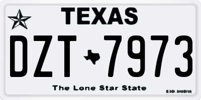 TX license plate DZT7973