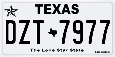 TX license plate DZT7977