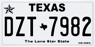 TX license plate DZT7982