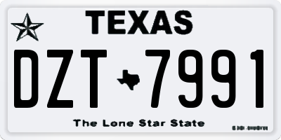 TX license plate DZT7991