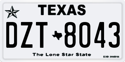 TX license plate DZT8043