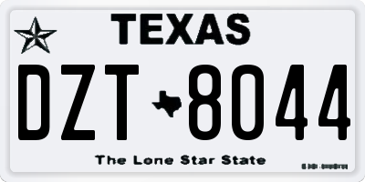 TX license plate DZT8044