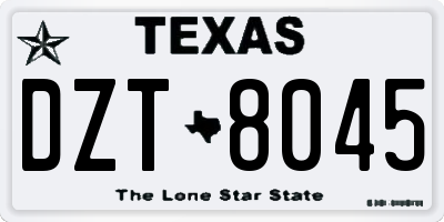 TX license plate DZT8045