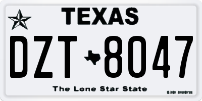TX license plate DZT8047