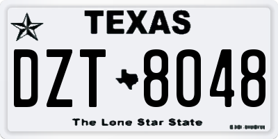 TX license plate DZT8048
