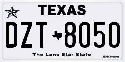 TX license plate DZT8050