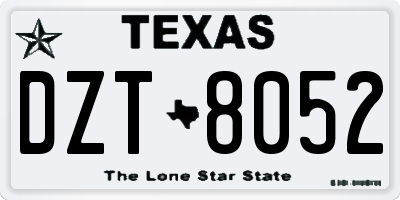 TX license plate DZT8052