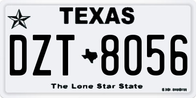 TX license plate DZT8056