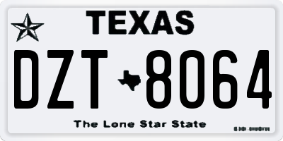 TX license plate DZT8064