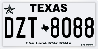 TX license plate DZT8088