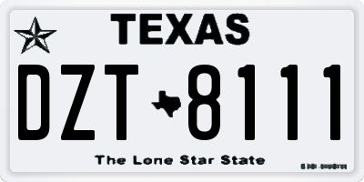 TX license plate DZT8111