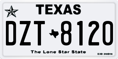 TX license plate DZT8120