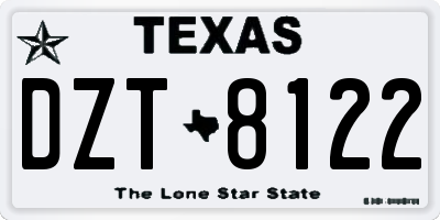 TX license plate DZT8122