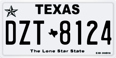 TX license plate DZT8124