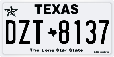 TX license plate DZT8137