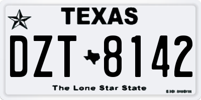 TX license plate DZT8142