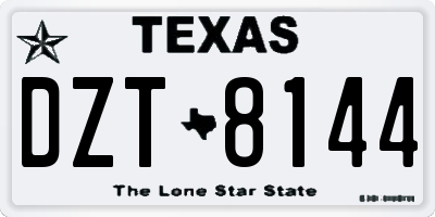 TX license plate DZT8144