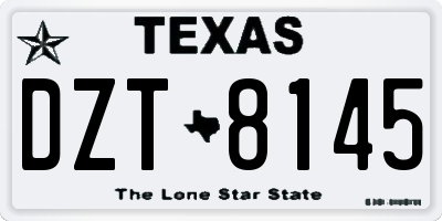 TX license plate DZT8145