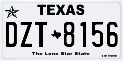 TX license plate DZT8156