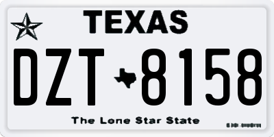 TX license plate DZT8158
