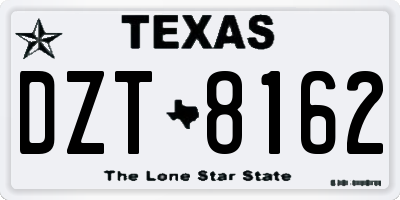 TX license plate DZT8162