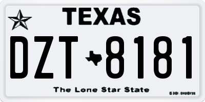 TX license plate DZT8181