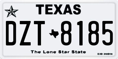 TX license plate DZT8185