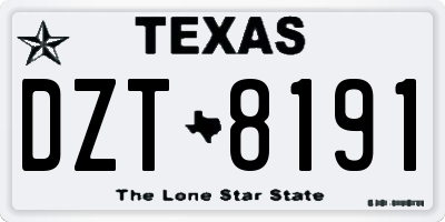 TX license plate DZT8191