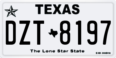 TX license plate DZT8197
