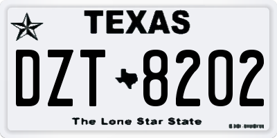 TX license plate DZT8202