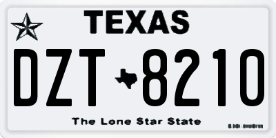 TX license plate DZT8210