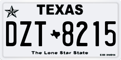 TX license plate DZT8215