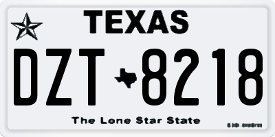 TX license plate DZT8218
