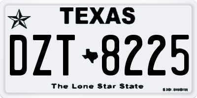 TX license plate DZT8225