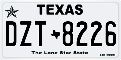 TX license plate DZT8226