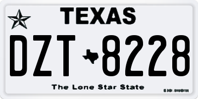 TX license plate DZT8228