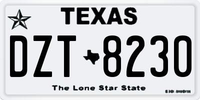 TX license plate DZT8230