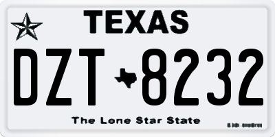 TX license plate DZT8232