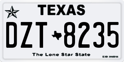 TX license plate DZT8235