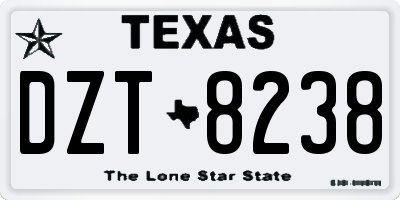 TX license plate DZT8238