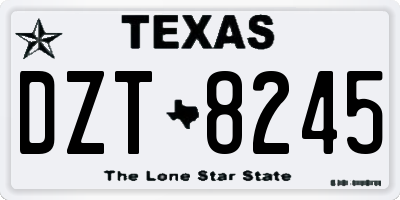 TX license plate DZT8245