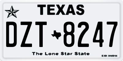 TX license plate DZT8247