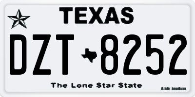 TX license plate DZT8252