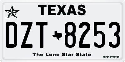 TX license plate DZT8253