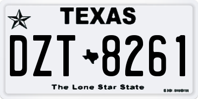 TX license plate DZT8261