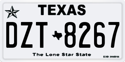TX license plate DZT8267
